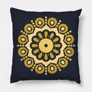 Gold Spiral Mandala Deux Pillow