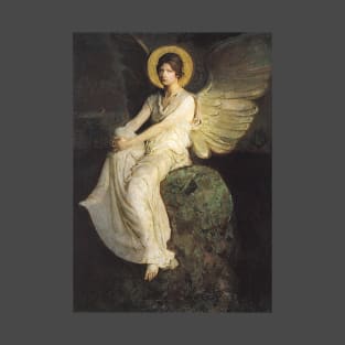 Winged Figure Seated Upon a Rock by Abbott Thayer T-Shirt