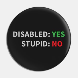 Disabled, not Stupid! Pin