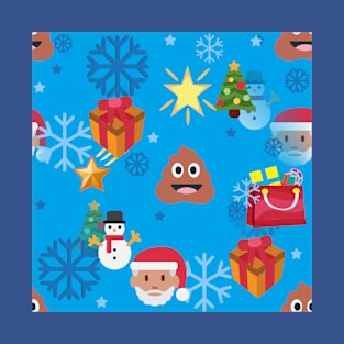 blue ugly christmas poop emoji T-Shirt