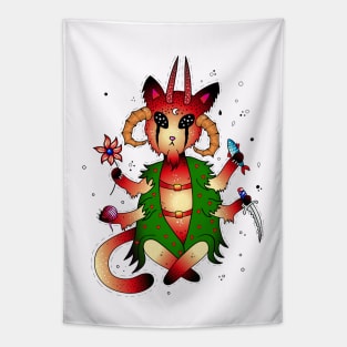 Baphomet demonic cat Tapestry