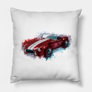 Classic Hot Rod Red Muscle Car Vintage style illustration art for the Racing Lovers Pillow