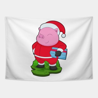 Pig Christmas Package Tapestry