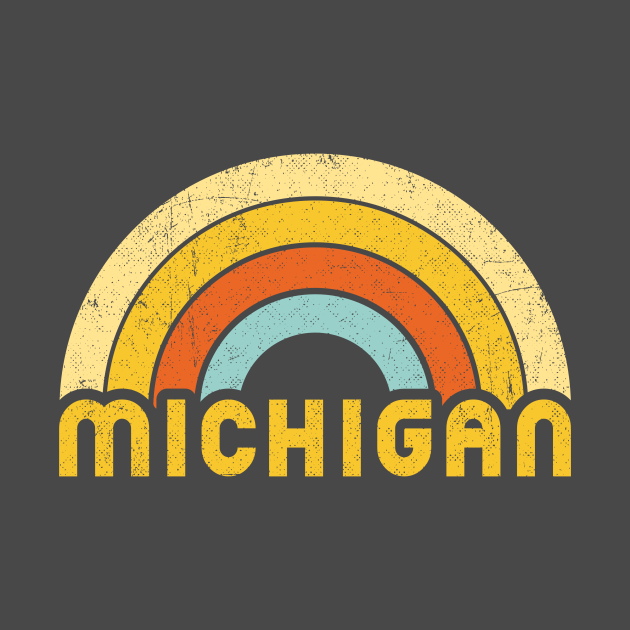 Disover Retro Colorful Michigan Design - Michigan - T-Shirt