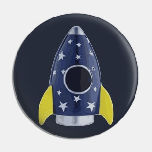 Space Rocket, Retro Pin