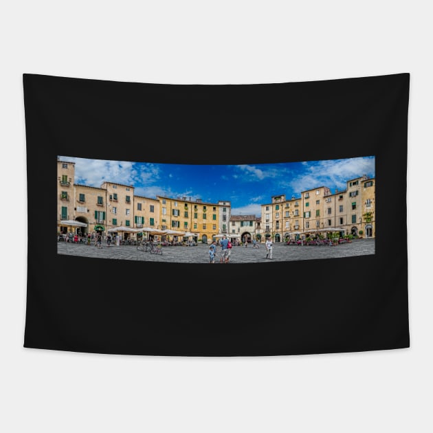 The Piazza of Lucca Italy Tapestry by randymir