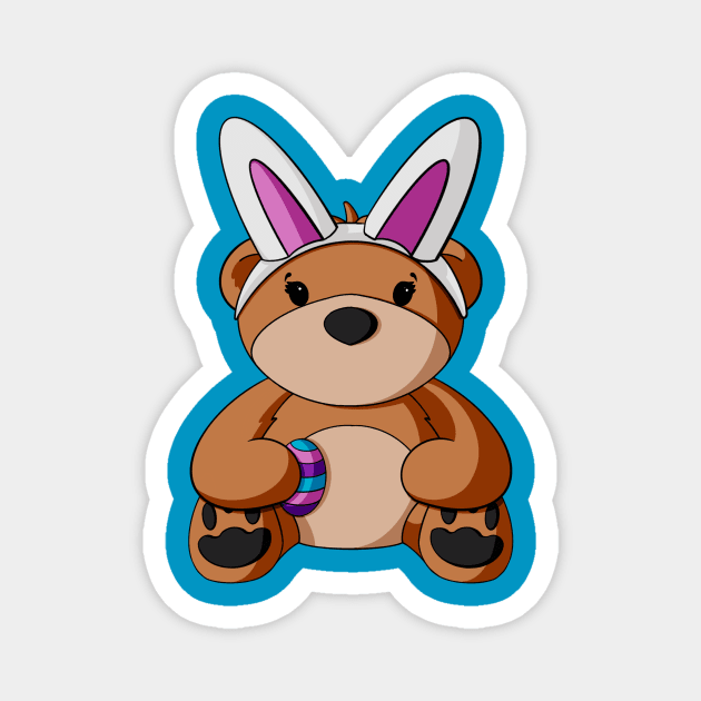 Easter Bunny Ears Teddy Bear Magnet by Alisha Ober Designs