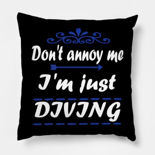 Diving Diving Mask Dolphin Girls Saying Pillow