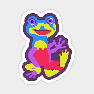 Funny Frog Dancing Art Colorful Magnet