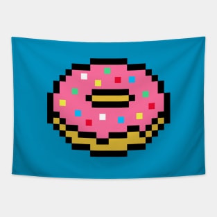 Pink Pixel Doughnut Tapestry