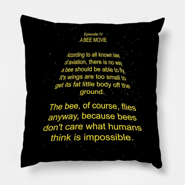 Bee Movie Opening Crawl Pillow by ramonavirus