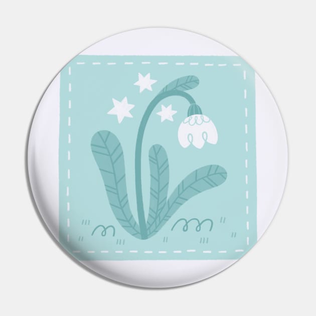 Simple Snowdrop Flower Pin by Niamh Smith Illustrations