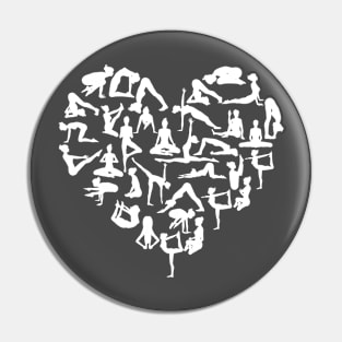 Yoga lover heart design Pin