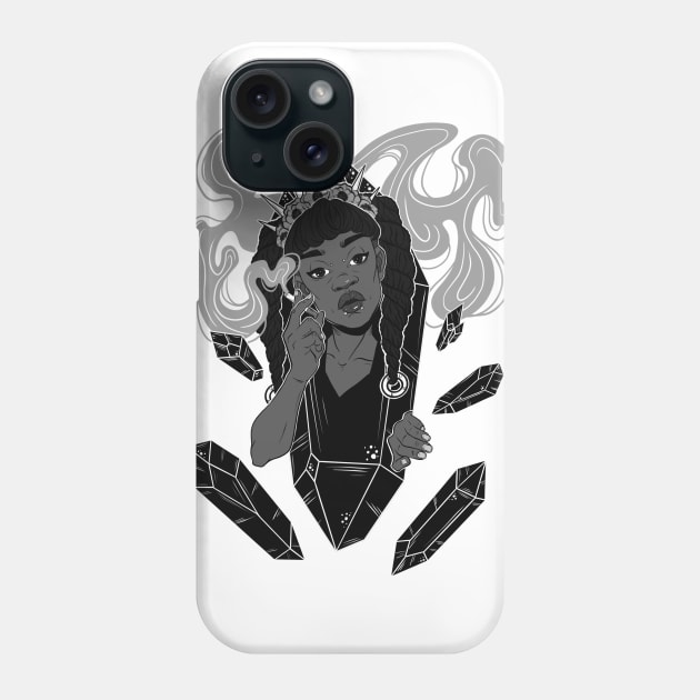 Crystal Smoker Phone Case by WildSkullflowerArt