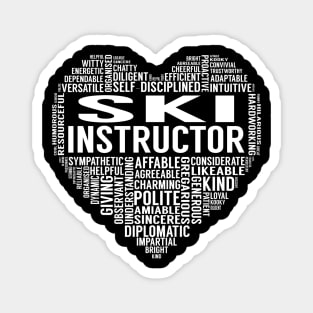 Ski Instructor Heart Magnet