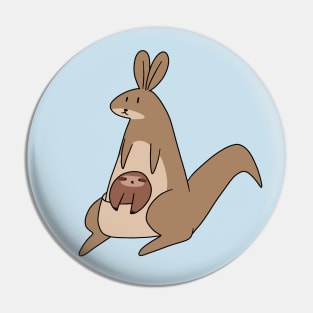 Kangaroo and Little Sloth Pin