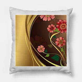 Elegant Asian-Inspired Floral 1 Pillow