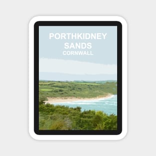 Porthkidney Sands Cornwall. Cornish gift Kernow Travel location poster Magnet
