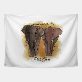 Elephant valentine's design - I wanna grow old and wrinkly with you Tapestry