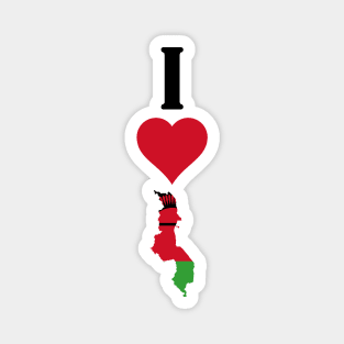 I Heart Malawi Vertical I Love Malawian National Flag Map Magnet