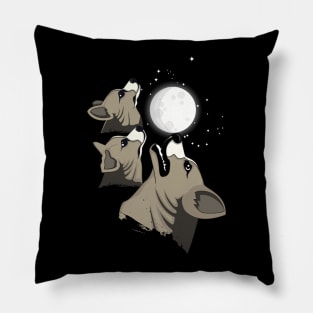 'Three Corgi Moon Wolf Parody' Adorable Corgis Dog Pillow