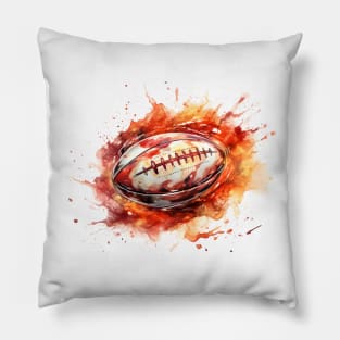 Flamming Rugby Ball Pillow