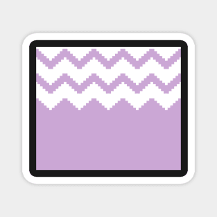 Zigzag geometric pattern - purple and white. Magnet