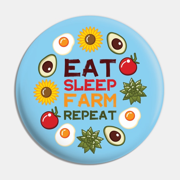 Eat Sleep Farm Repeat | Baby Blue Pin by Wintre2