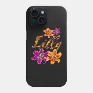 Top 10 best personalised gifts 2022  - Lilly ,personalised,personalized name with painted lilies Phone Case