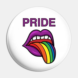 Pride LGBT Rainbow Lips Design Pin