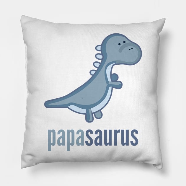 Papasaurus Shirt Family Dinosaur Shirt Set Pillow by DoggyStyles