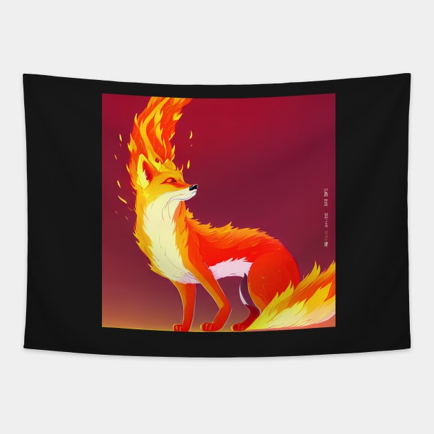 Fire Fox Tapestry by Artieries1