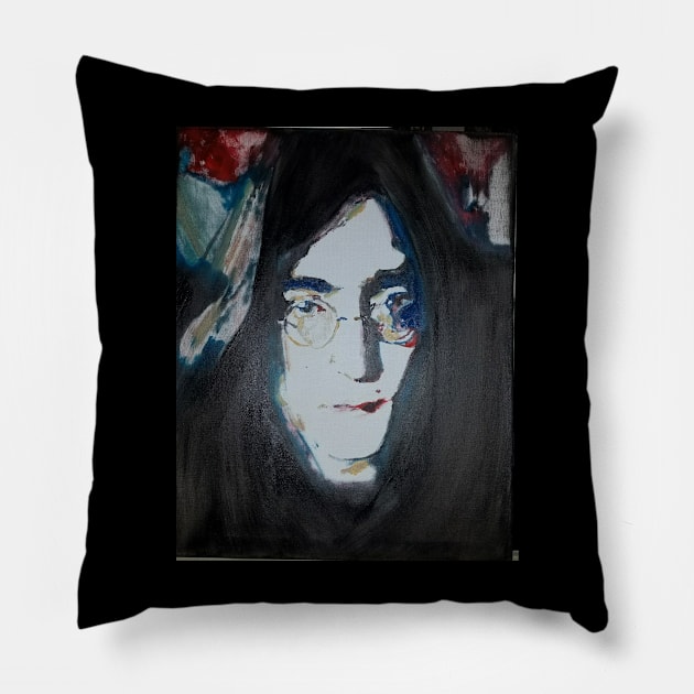 John Lennon Pillow by Mike Nesloney Art