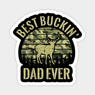 Best Buckin' Dad Ever Camo American Flag Father's Day Gift Ideas Fathers Day Magnet