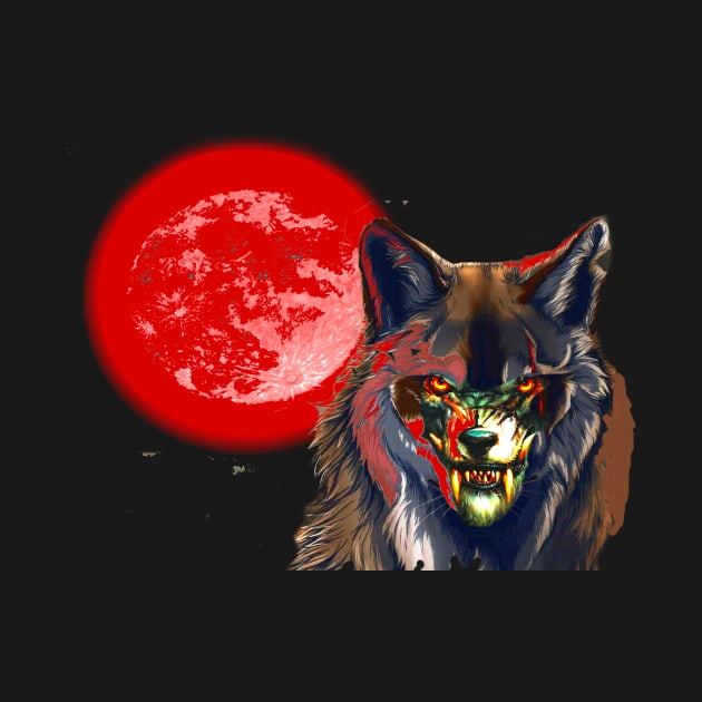 BLOOD MOON WOLF by Horrific Humor