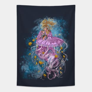 Mili Fay’s Jellyfish, Hippie, Inquisitive Mermaid Tapestry