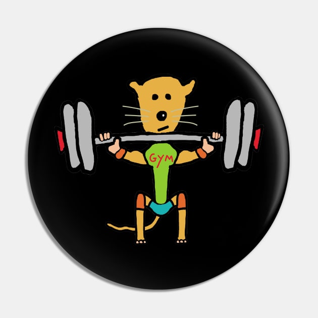 Gym Rat Weightlifting Pin by Mark Ewbie