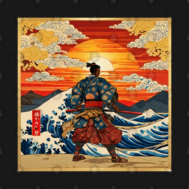 African Samurai Warrior Yasuke Ukiyo-e by ComicMoon