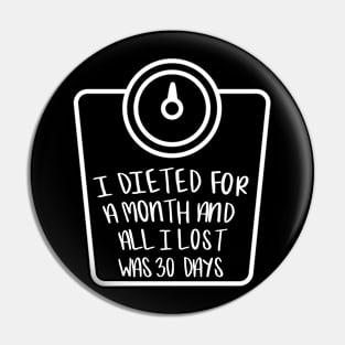 Dieted For A Month Funny Dieting Weight Loss Pin