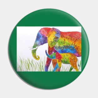 Colorful Mother and Baby Elephant 2 Pin