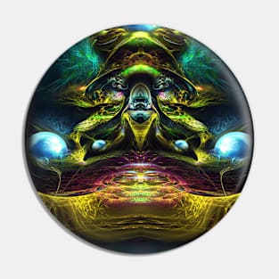 You're here to Create - Visionary Fractal Art - Mushrooms - Manafold Art Pin