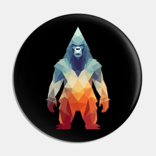 Geometric Retro Colorful Sasquatch Pin