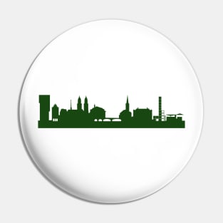 ZURICH skyline in forest green Pin