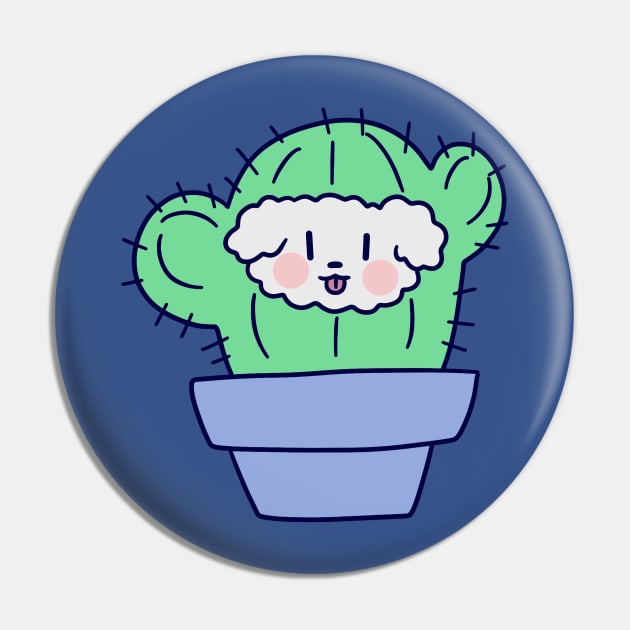 Fluffy Dog Face Cactus Pin by saradaboru