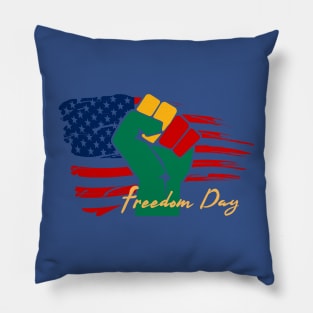 Freedom Day JUNEteenth (flag and fist) Pillow