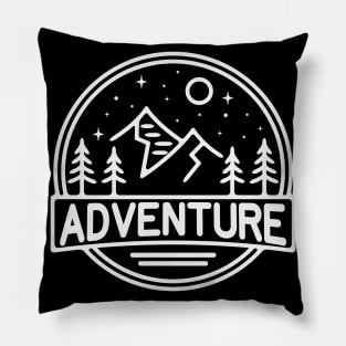 Adventure Hiking Nature Logo Pillow