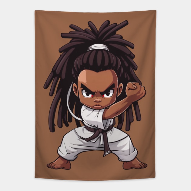 Karate Chibi Boy Tapestry by JunkyDotCom