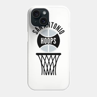 Retro San Antonio Hoops Black and Silver Logo Phone Case