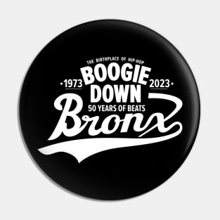 Boogie Down Bronx lettering - 50 years of Hip Hop Pin