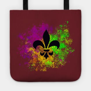 Abstract Mardi Gras fleur de lis Tote